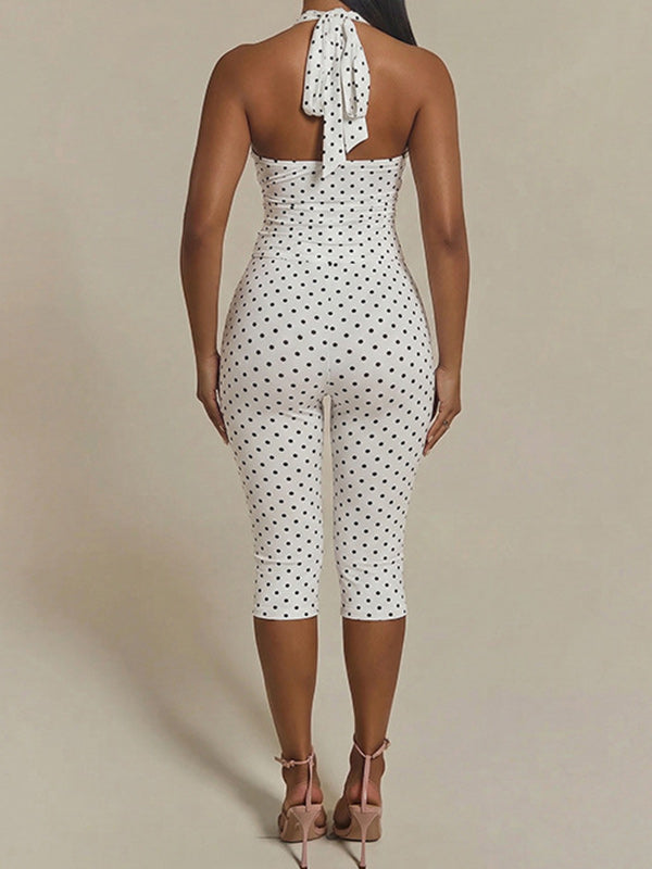 Motionkiller Dot Halter Top & Capri Pants Set