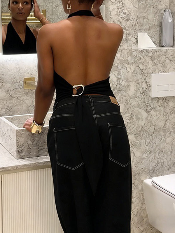 Cowl-Neck Halter Top