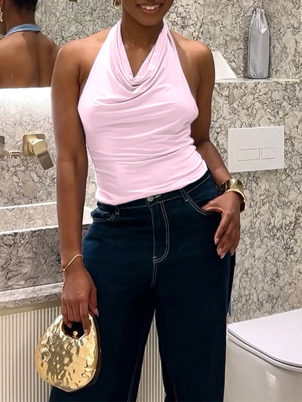 Cowl-Neck Halter Top