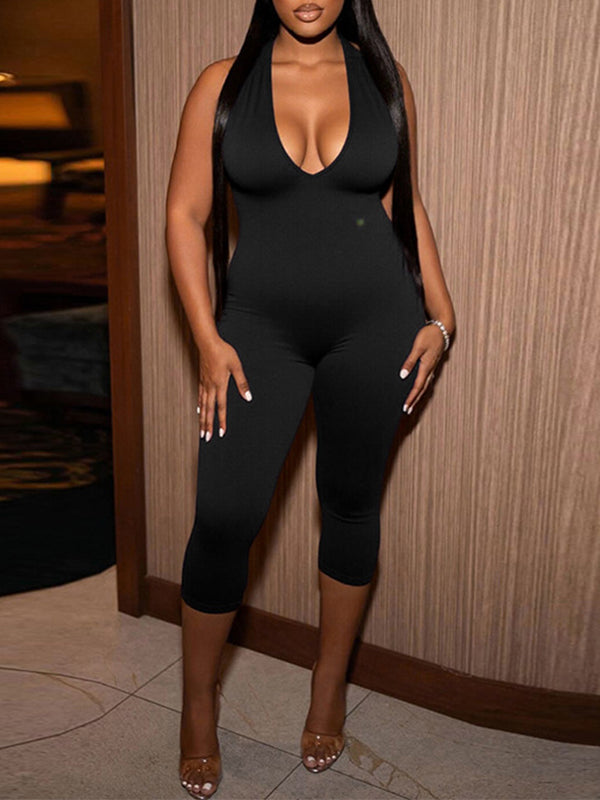 V-Neck Halter Jumpsuit