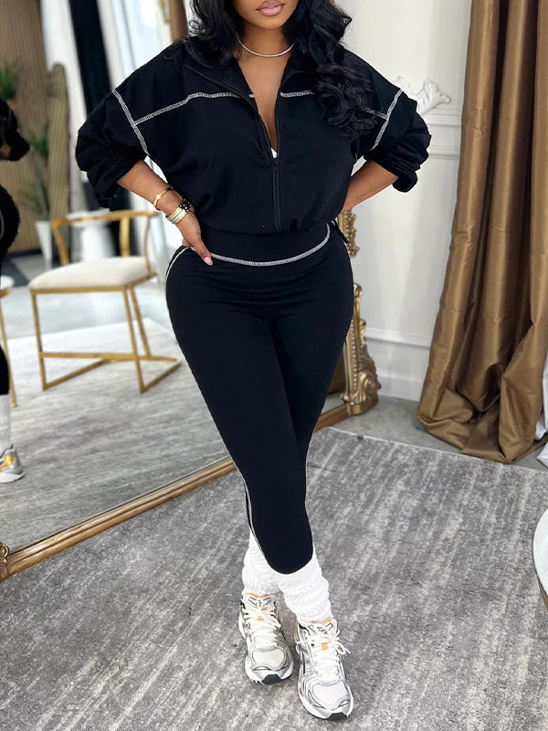 Motionkiller Stripe Zip-Front Jacket & Pants Set