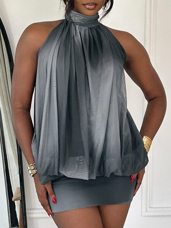 Ombre Halter Top & Skirt Set