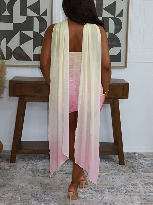 Ombre Strapless Bodycon Dress