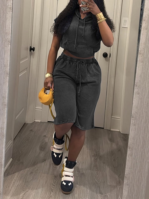 Motionkiller Washed Hoodie & Bermuda Shorts Set