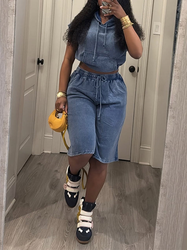 Motionkiller Washed Hoodie & Bermuda Shorts Set