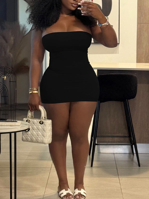 Solid Bodycon Tube Dress