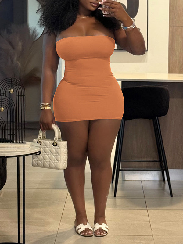 Solid Bodycon Tube Dress