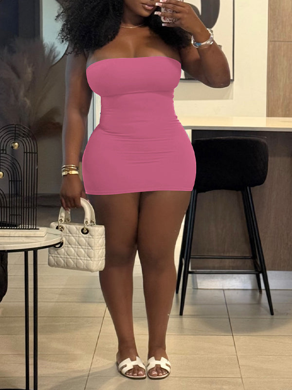 Solid Bodycon Tube Dress