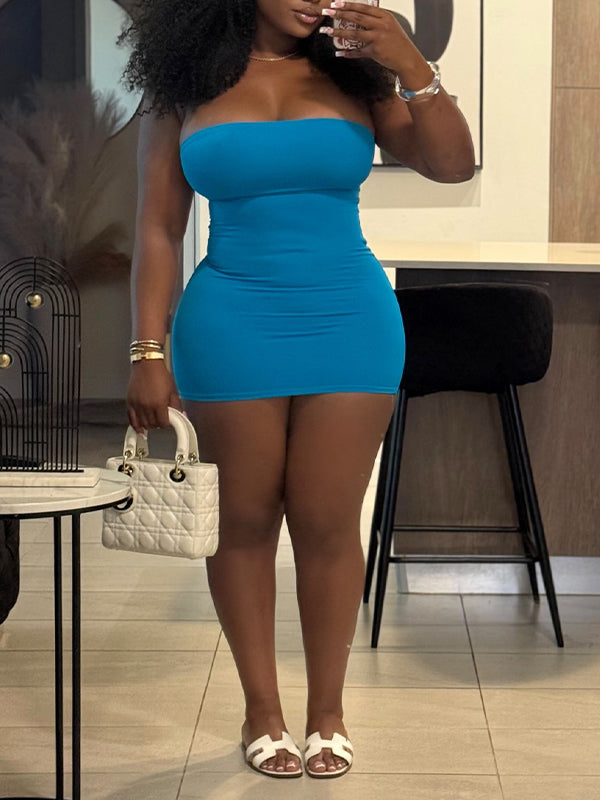 Solid Bodycon Tube Dress