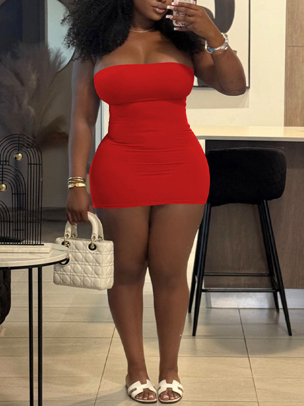 Solid Bodycon Tube Dress