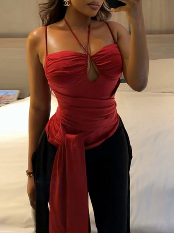 Solid Tied Halter Top
