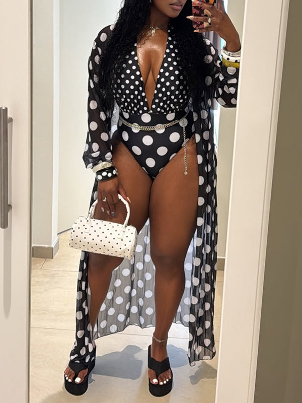 Dot Bodysuit & Cover-up Set