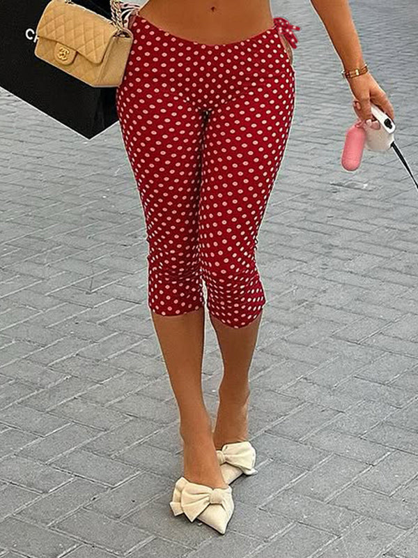 Dot Tied Capri Pants