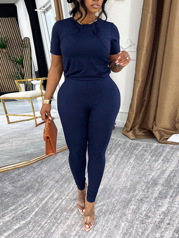Solid Tee & Pants Set
