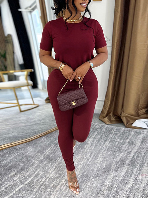 Solid Tee & Pants Set