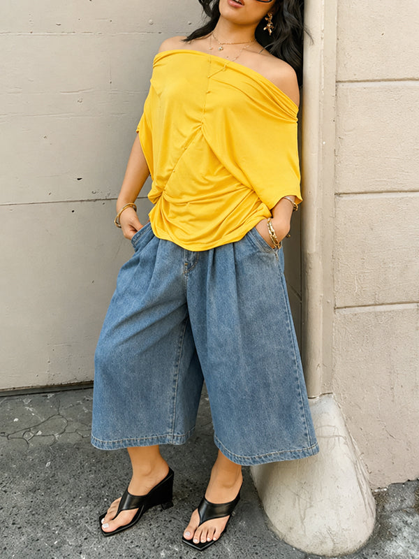 Wide-Leg Cropped Jeans