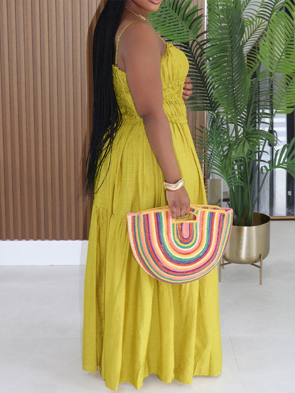 Solid Ruched Cami Dress