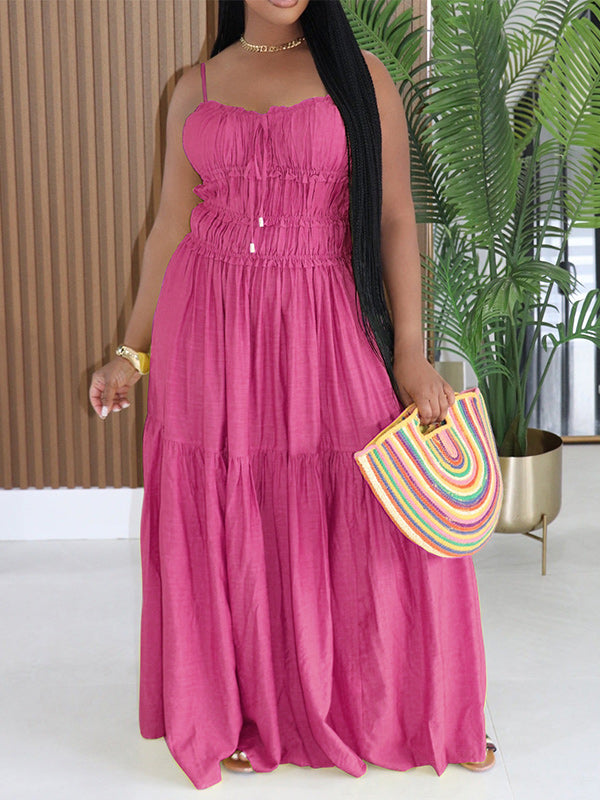 Solid Ruched Cami Dress