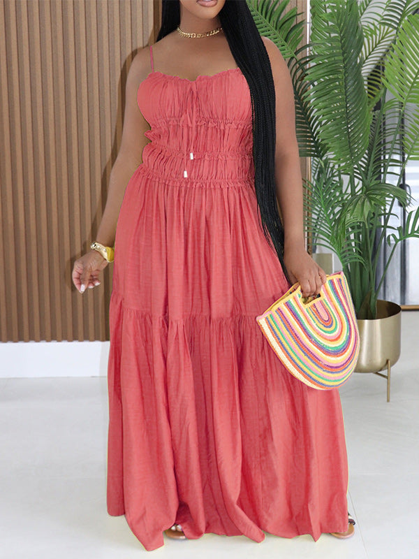 Solid Ruched Cami Dress