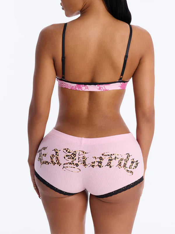 Lace Combo Bikini Top & Shorts Set