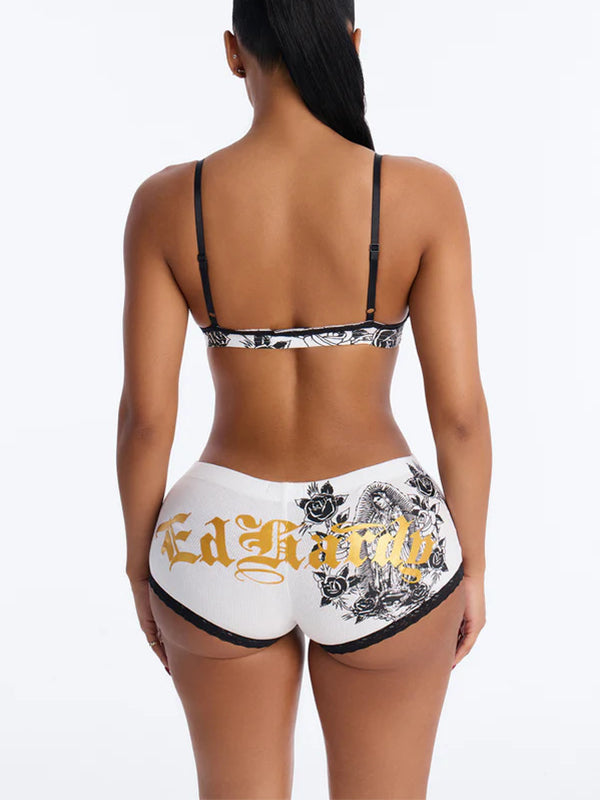 Lace Combo Bikini Top & Shorts Set