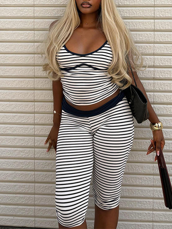 Stripe Cami Top & Capri Pants Set