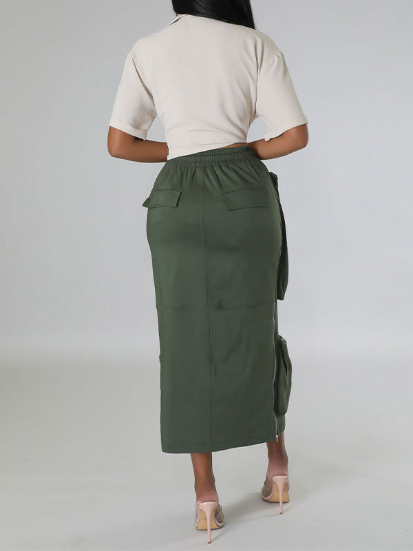 Solid Twisted Cargo Shirt