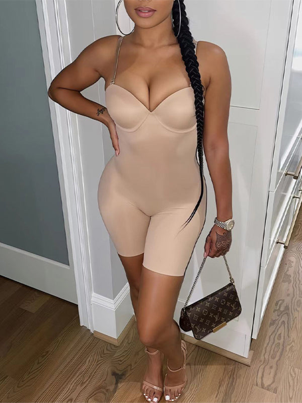 Solid Skinny Cami Romper