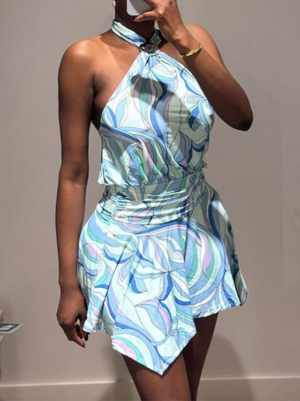 Printed Halter Dress