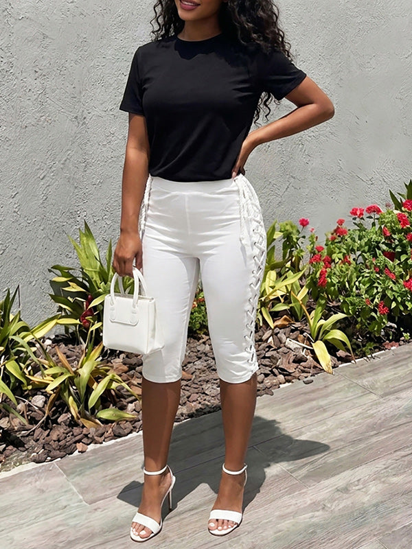 Lace-Up Capri Pants