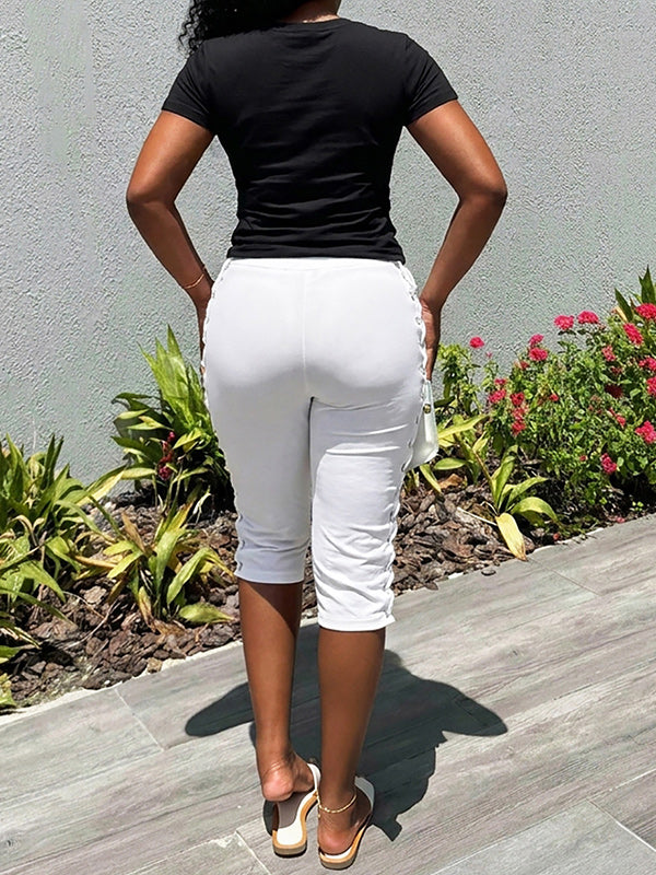 Lace-Up Capri Pants