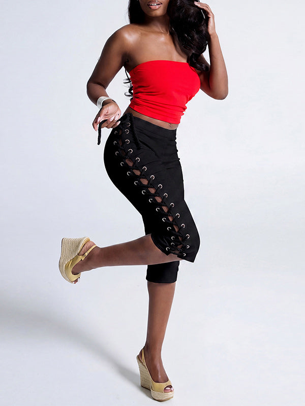 Lace-Up Capri Pants