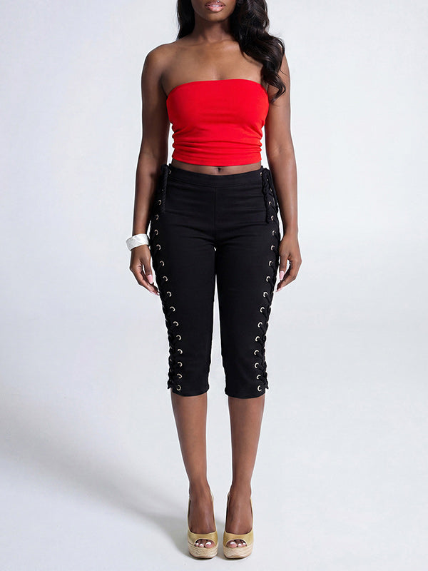 Lace-Up Capri Pants