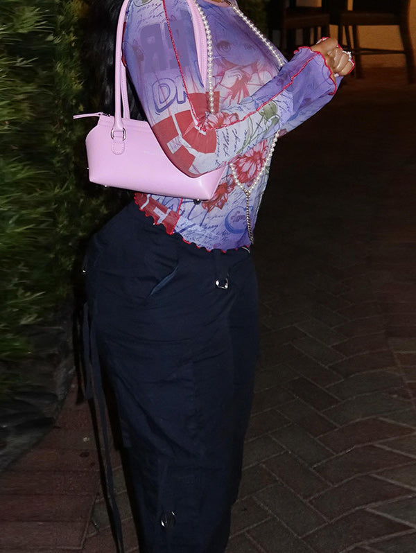 Printed Sheer Tee