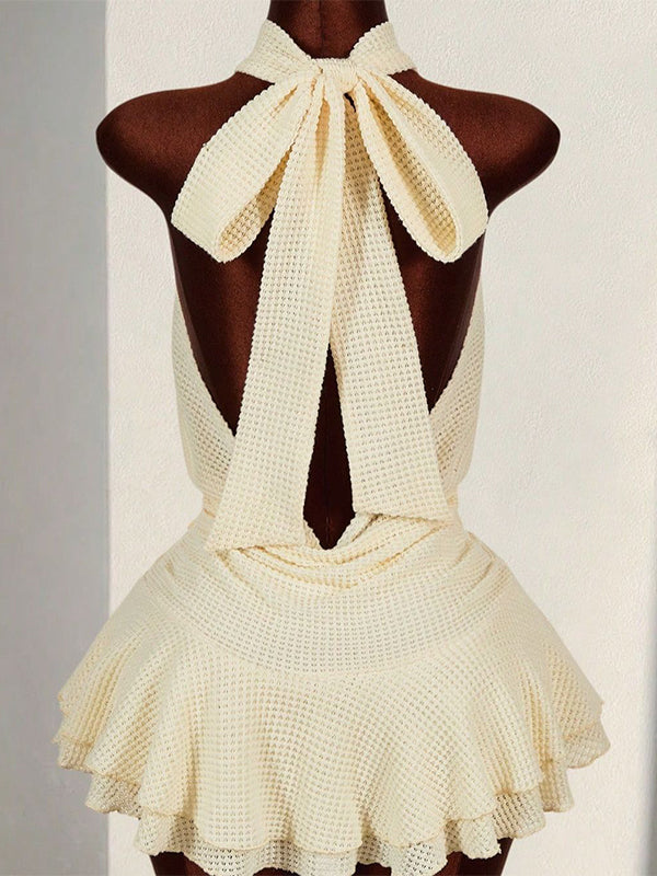 3D Floral Halter Dress