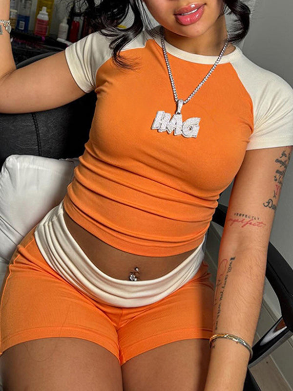 Two-Tone Tee & Shorts Set