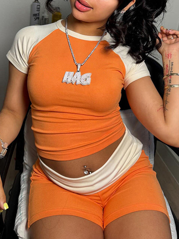 Two-Tone Tee & Shorts Set