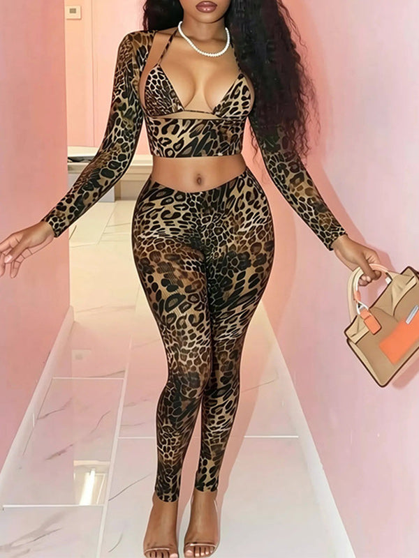 Dot Halter 3PC Pants Set