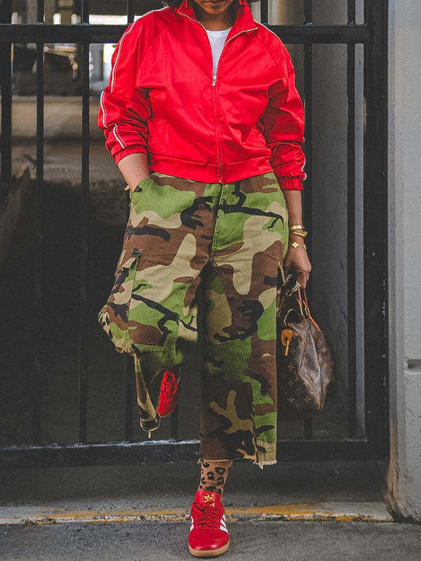 Camo Wide-Leg Capri Pants