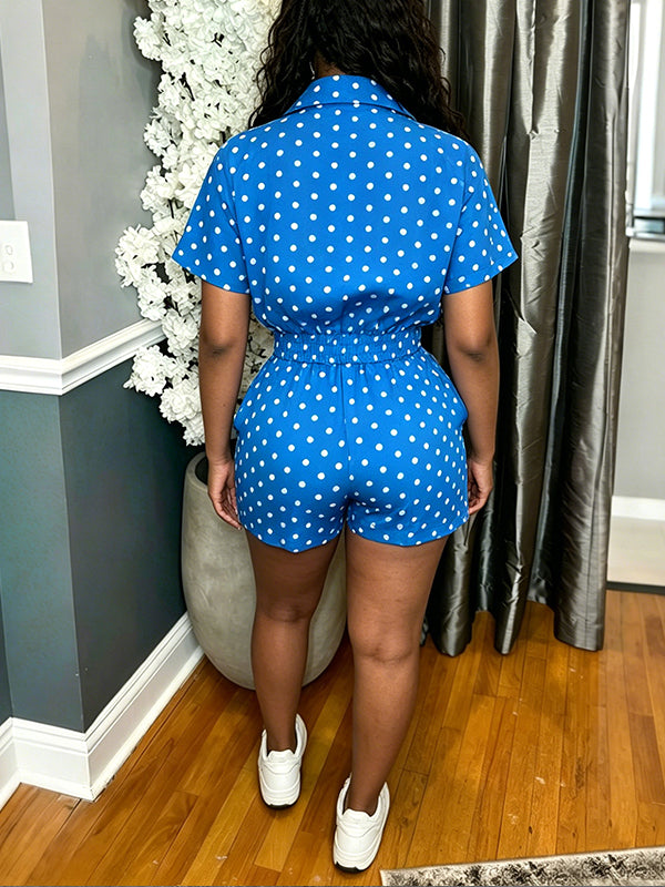 Dot Zip Top & Shorts Set