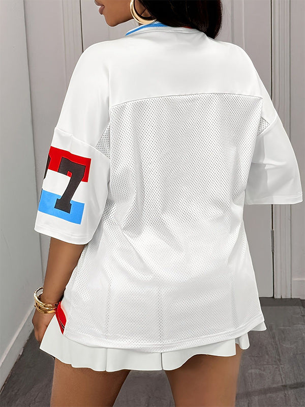 Printed V-Neck Tee