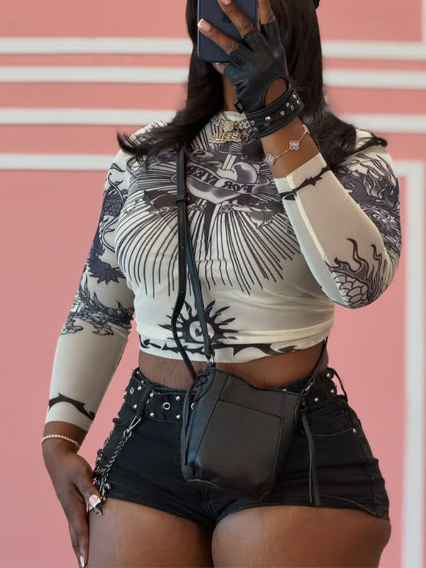 Printed Sheer Tee