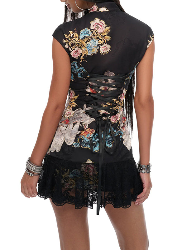 Lace Combo Printed Dress