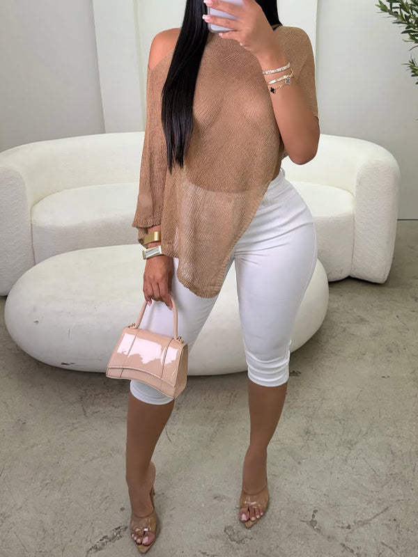 Boat-Neck Poncho Top