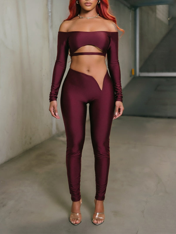 Off-Shoulder Crop Top & Pants Set