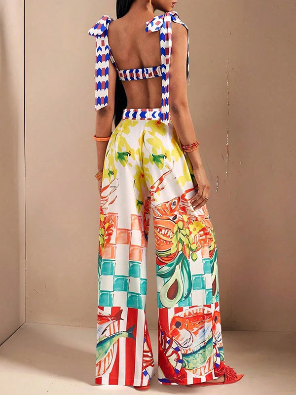 Tie-Shoulder Bandeau Top & Pants Set