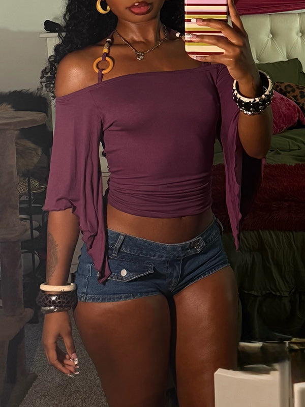 Off-Shoulder Halter Top