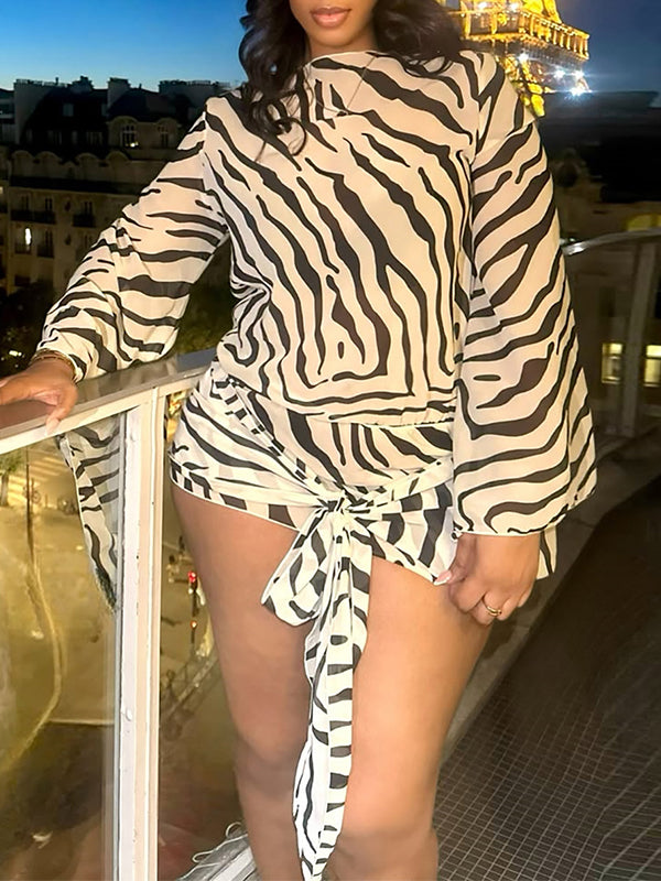 Zebra Print Tied Dress