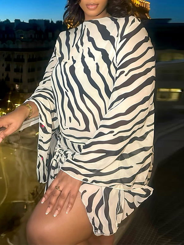 Zebra Print Tied Dress