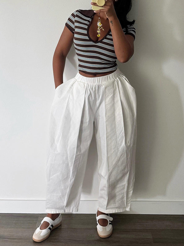Wide Leg Barrel Pants